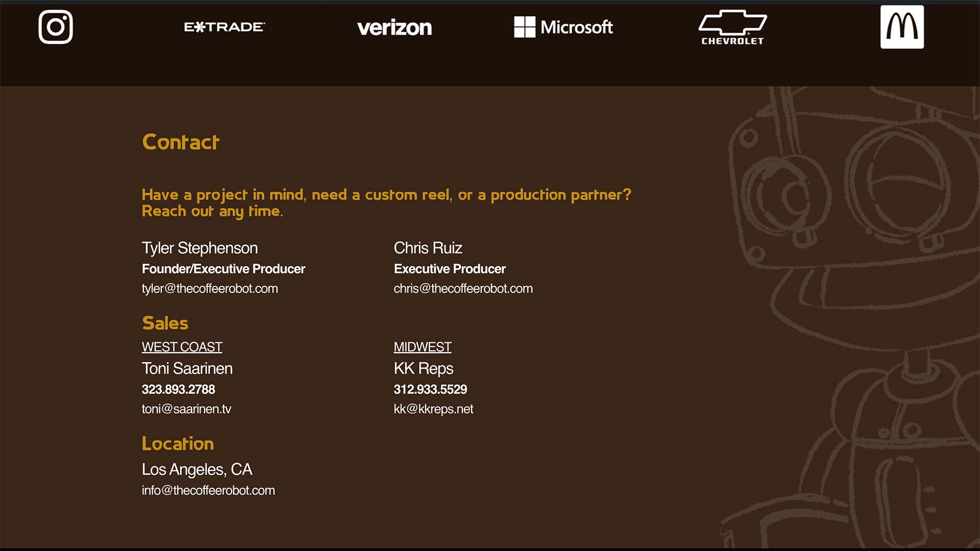 Coffee Robot_Contact Screen